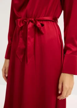 Vestido midi de satén brillante