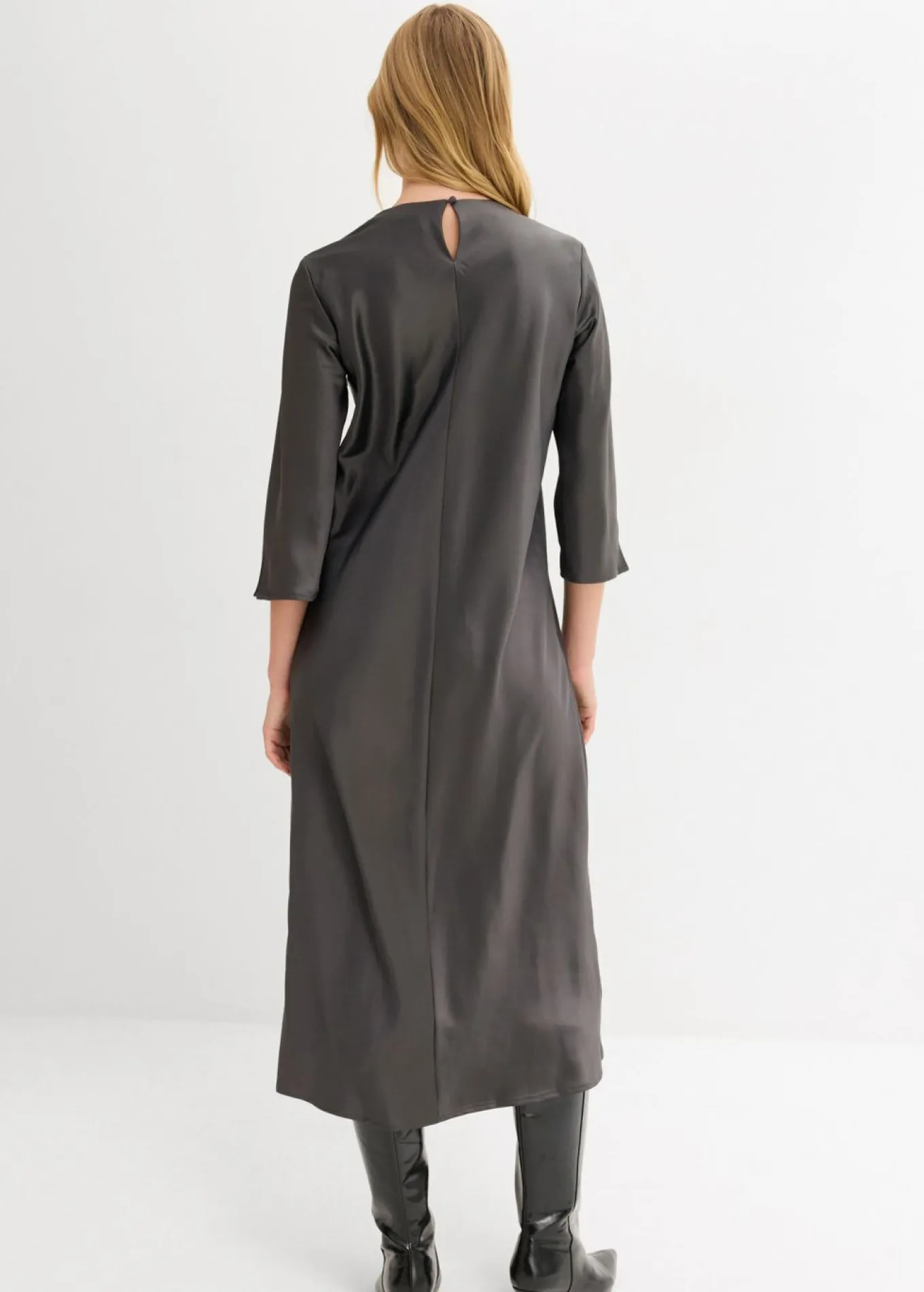 Vestido midi de satén brillante
