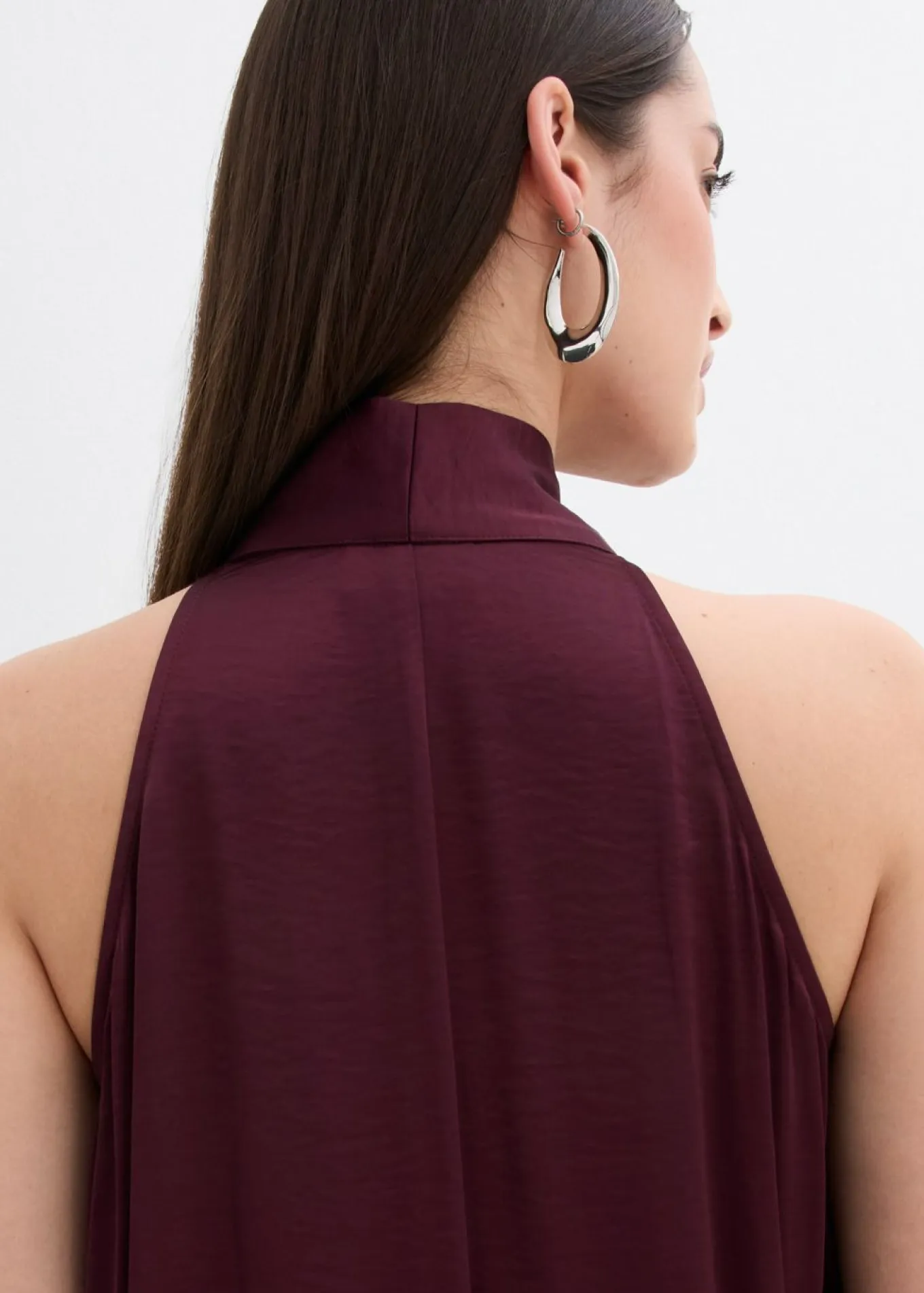 Vestido midi de satén de mezcla de viscosa