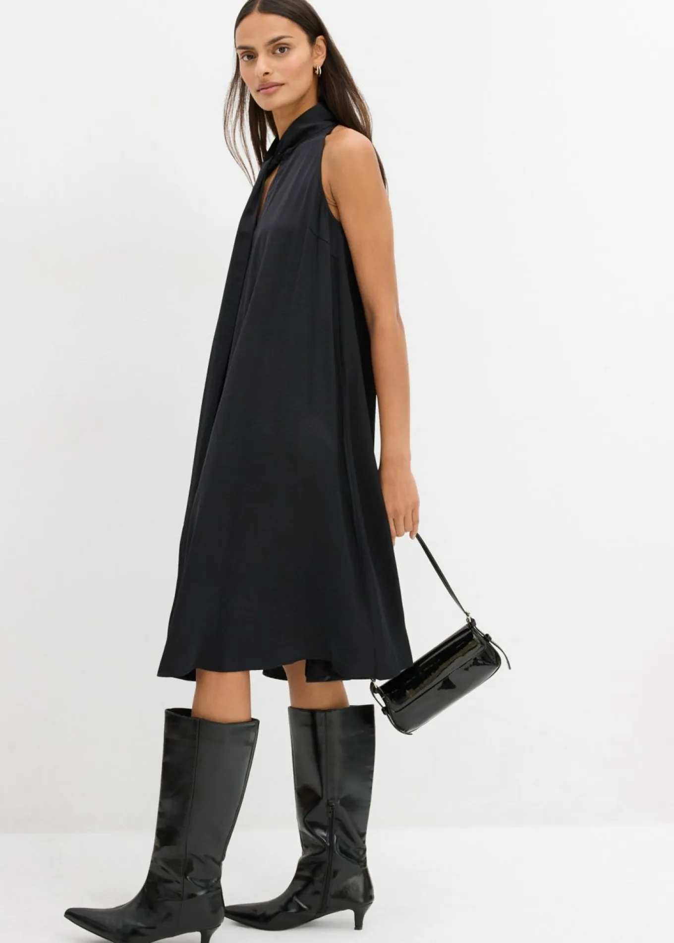 Vestido midi de satén de mezcla de viscosa
