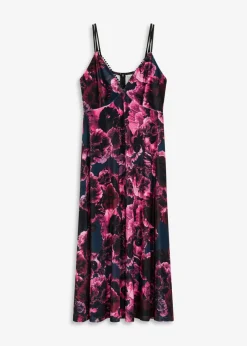 Vestido midi de terciopelo brillante