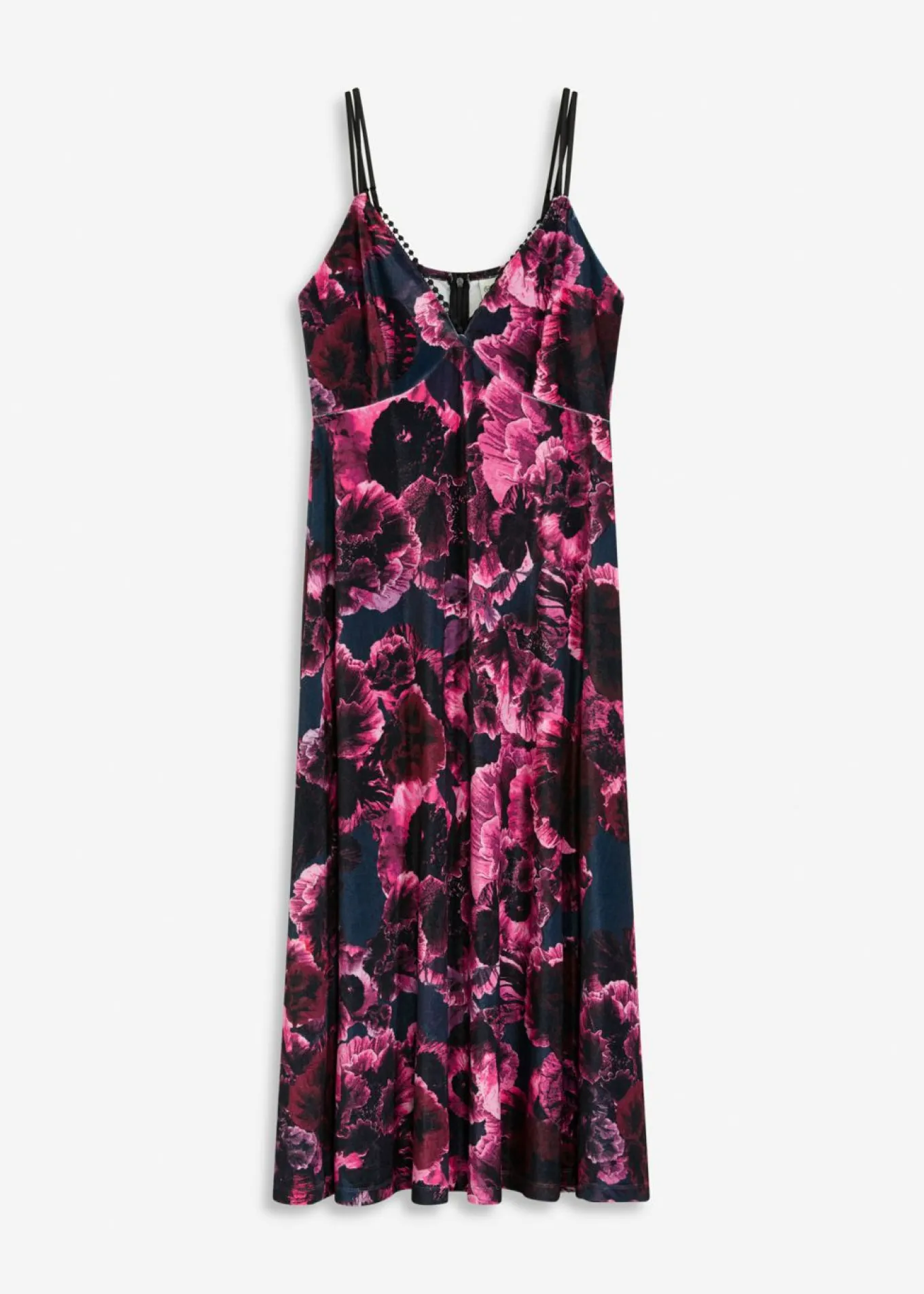 Vestido midi de terciopelo brillante
