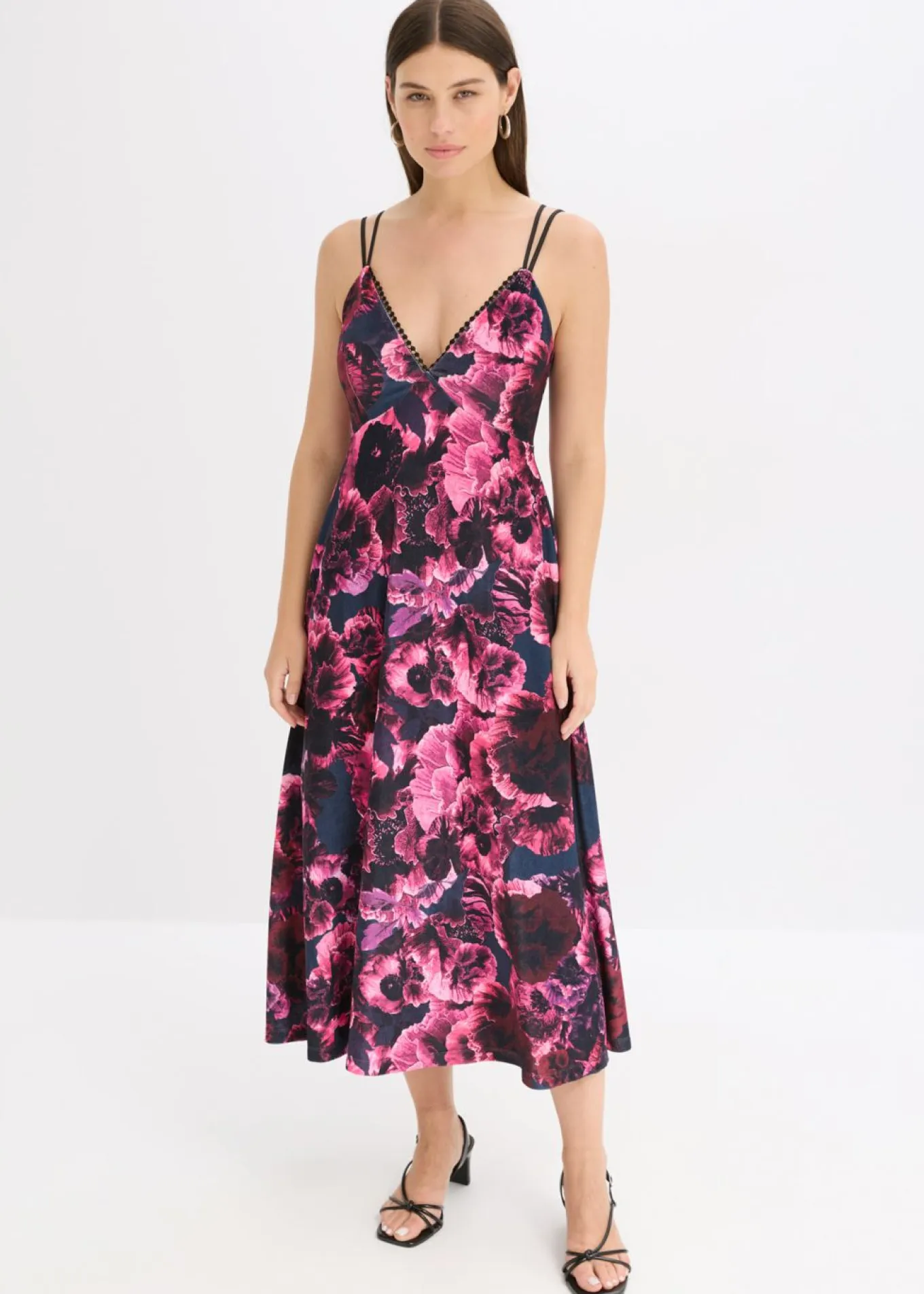 Vestido midi de terciopelo brillante