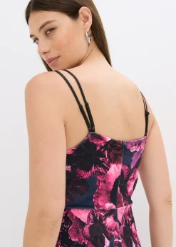 Vestido midi de terciopelo brillante