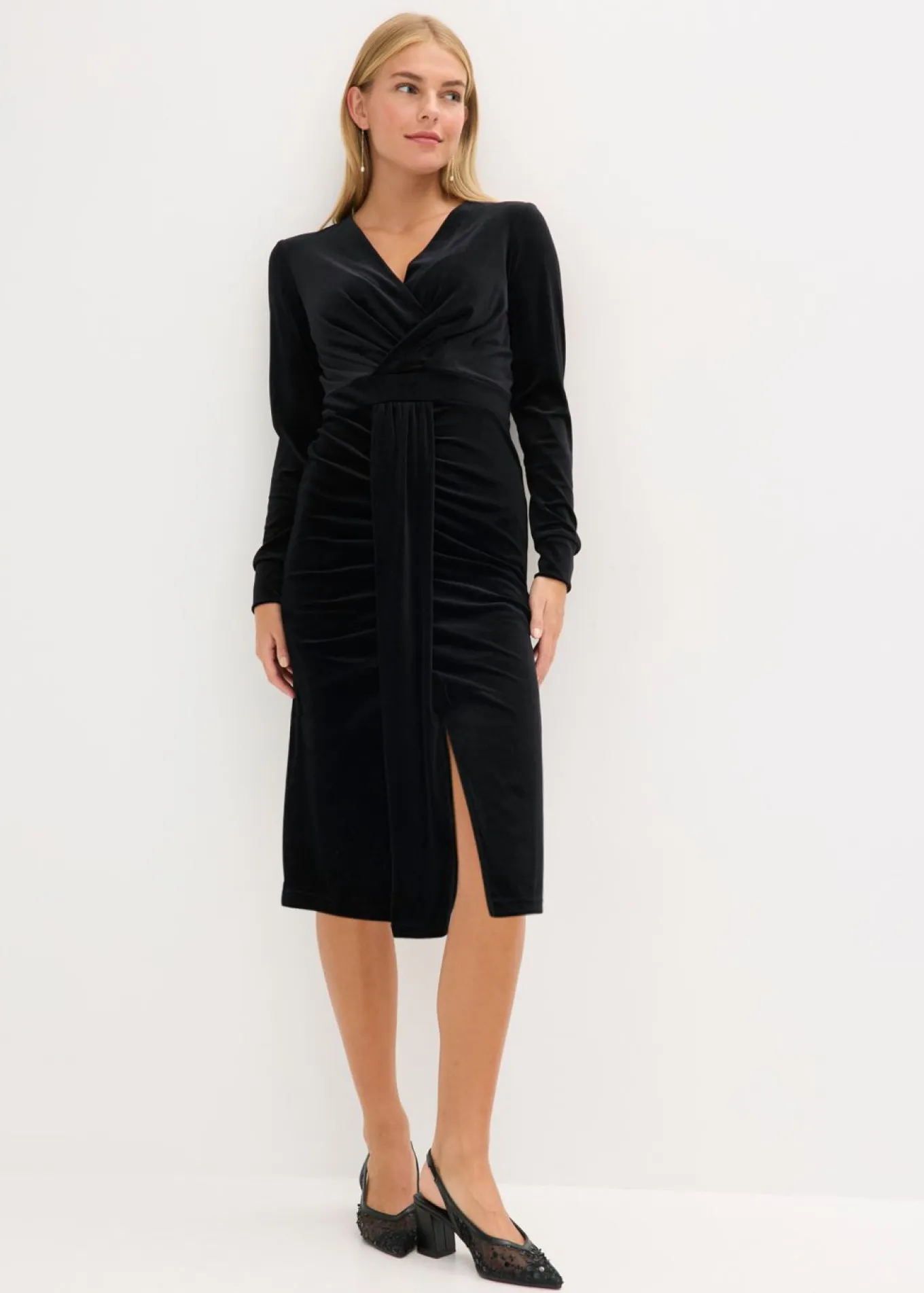 Vestido midi de terciopelo fluido
