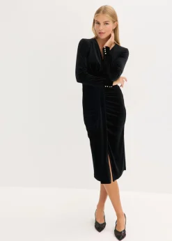 Vestido midi de terciopelo fluido