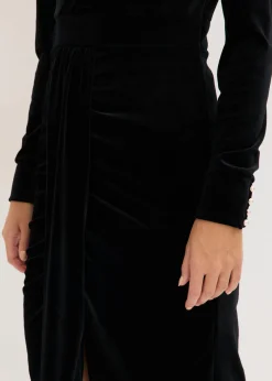 Vestido midi de terciopelo fluido