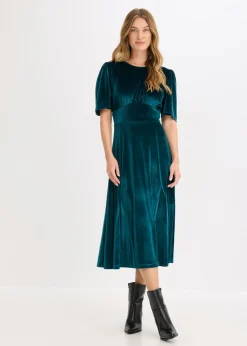 Vestido midi de terciopelo suave