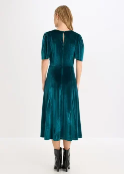 Vestido midi de terciopelo suave