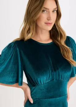 Vestido midi de terciopelo suave