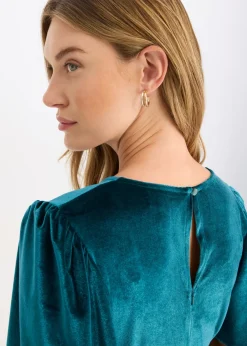 Vestido midi de terciopelo suave