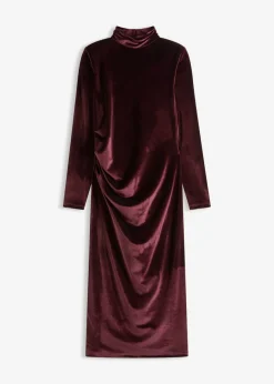 Vestido midi de terciopelo suave