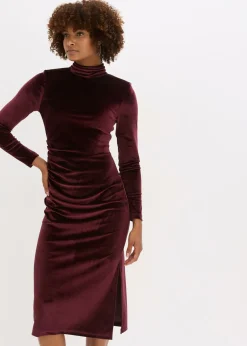 Vestido midi de terciopelo suave