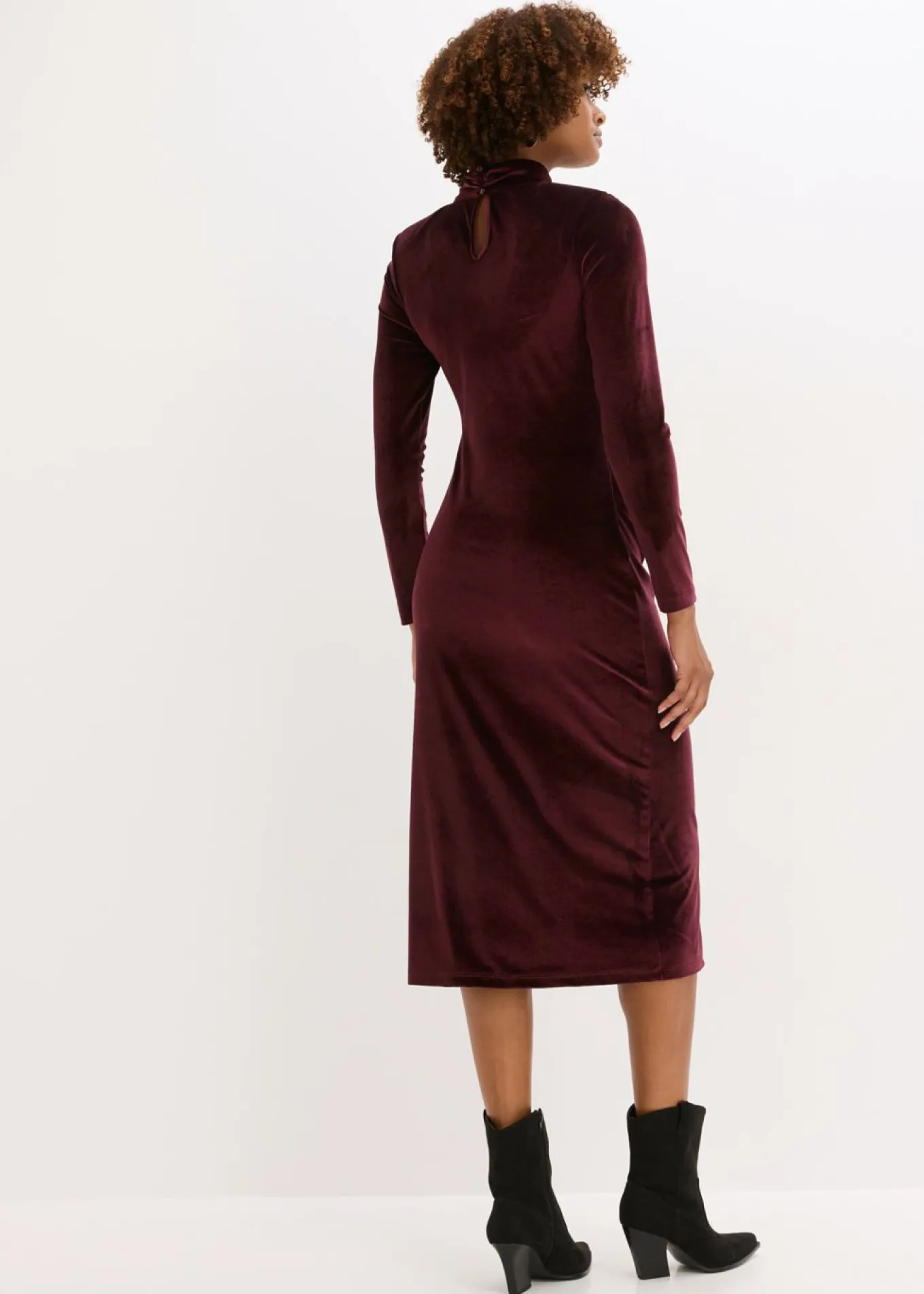 Vestido midi de terciopelo suave