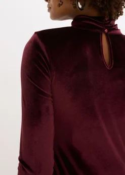 Vestido midi de terciopelo suave