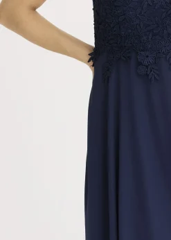 Vestido midi de tul delicado con encaje