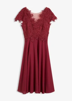 Vestido midi de tul delicado con encaje