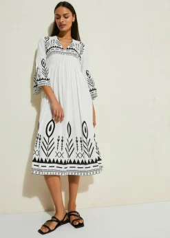 Vestido midi de viscosa fluida