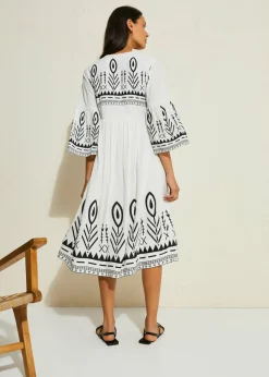 Vestido midi de viscosa fluida