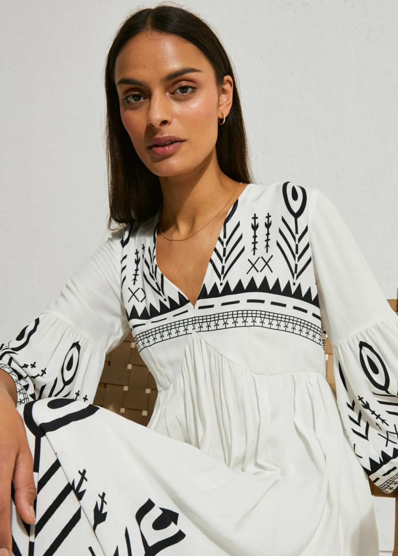 Vestido midi de viscosa fluida