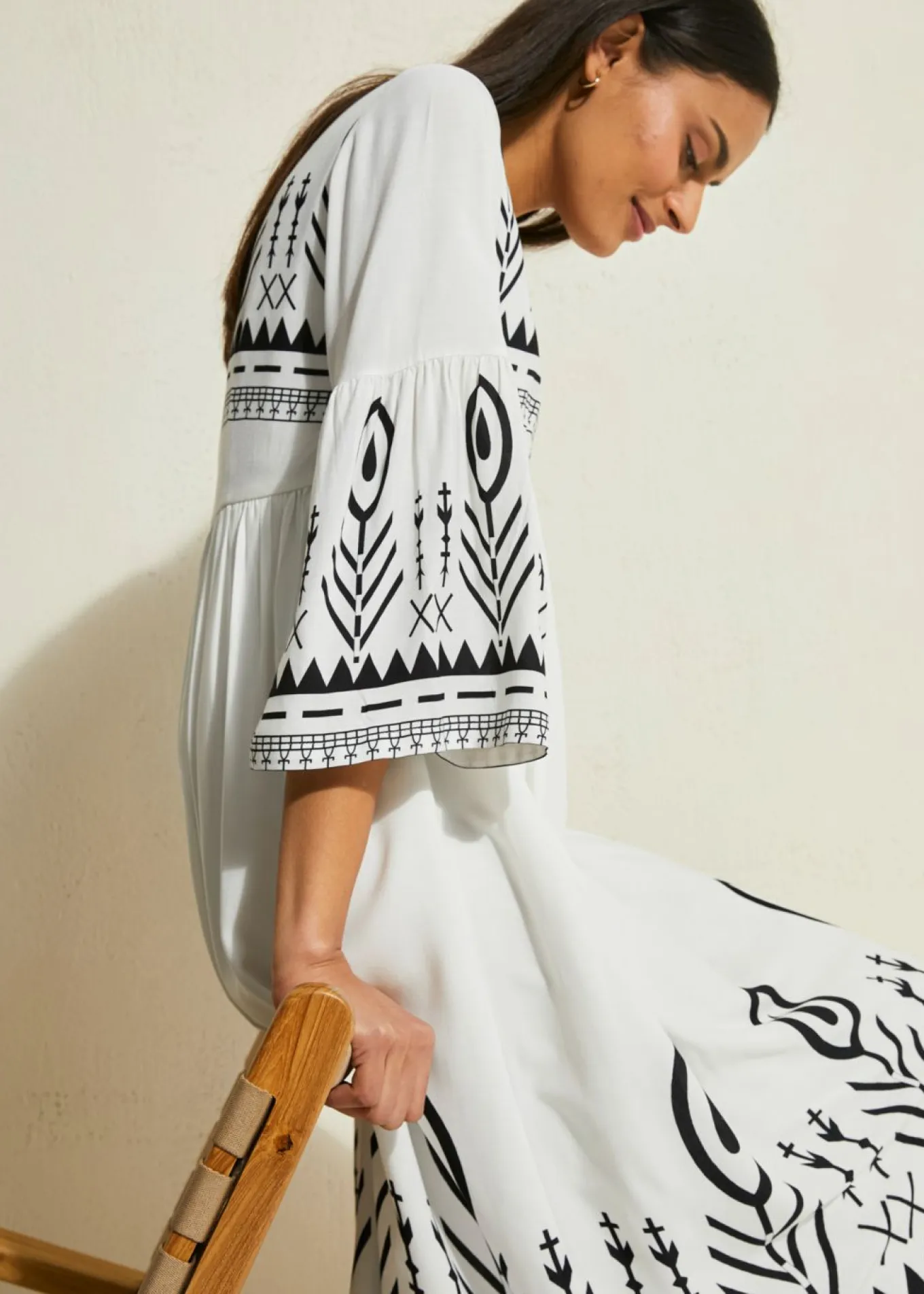 Vestido midi de viscosa fluida