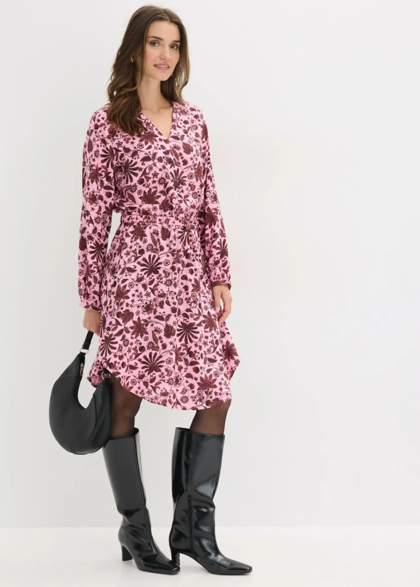 Vestido midi de viscosa fluida