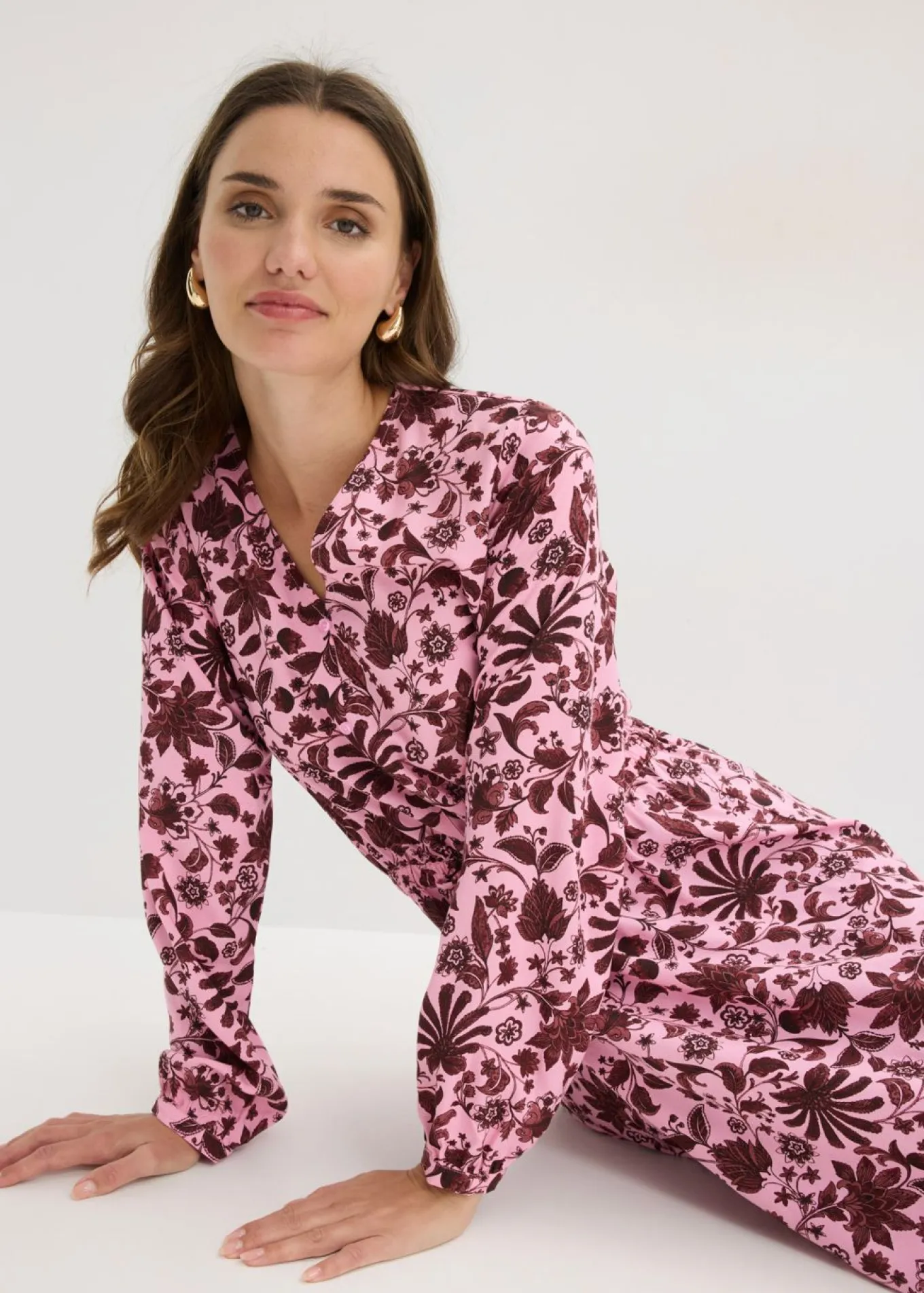 Vestido midi de viscosa fluida