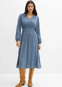 Vestido midi de viscosa fluida
