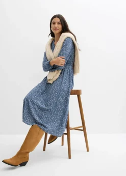 Vestido midi de viscosa fluida