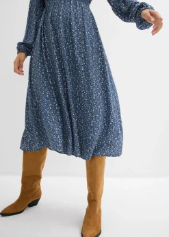 Vestido midi de viscosa fluida
