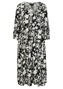 Vestido midi de viscosa fluida