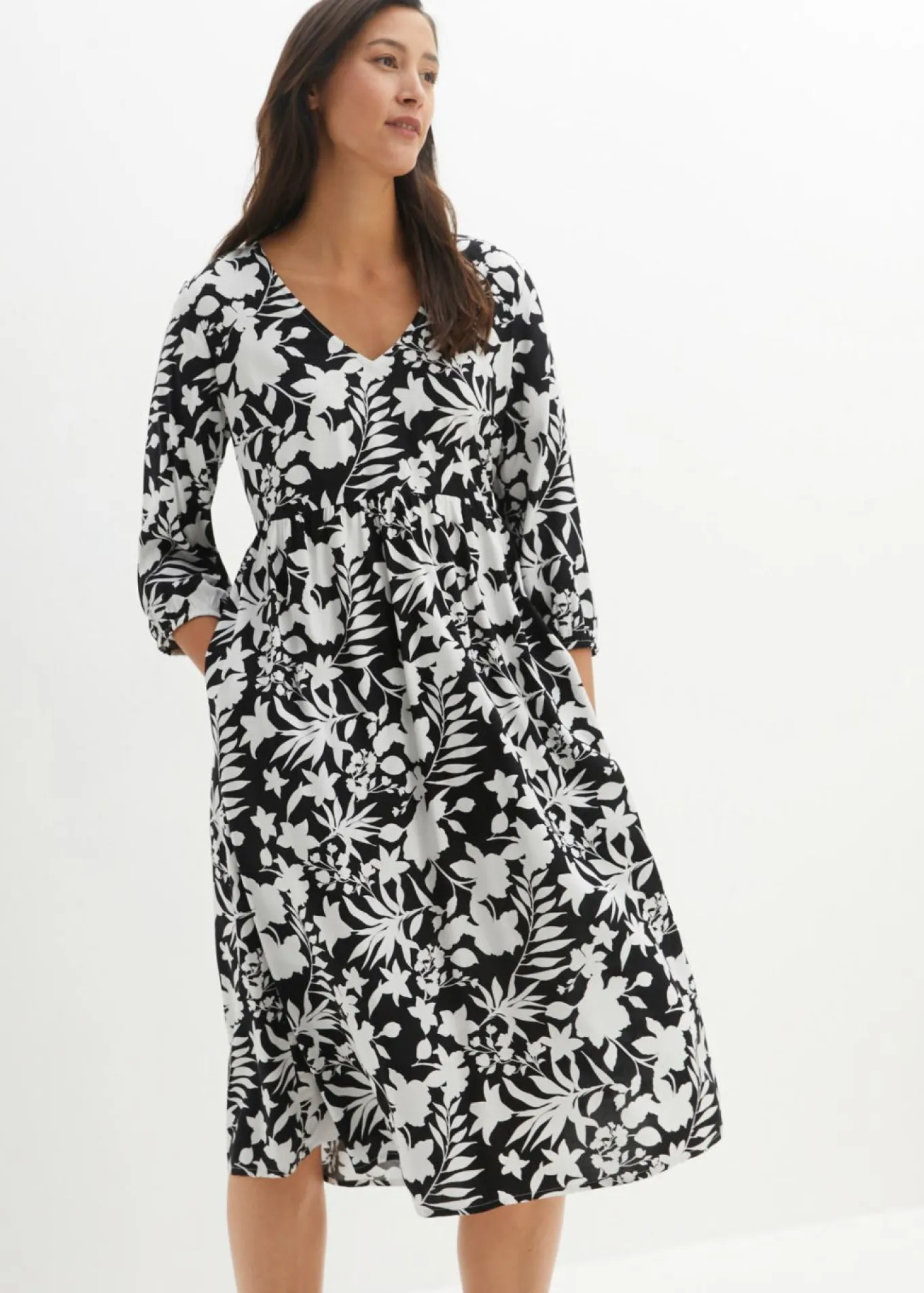 Vestido midi de viscosa fluida