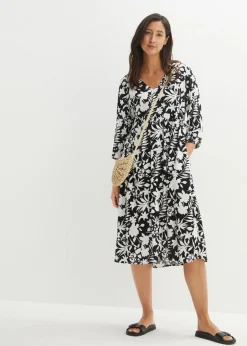Vestido midi de viscosa fluida