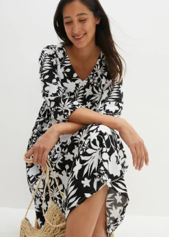 Vestido midi de viscosa fluida