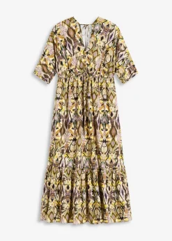 Vestido midi de viscosa fluida