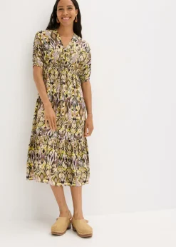 Vestido midi de viscosa fluida