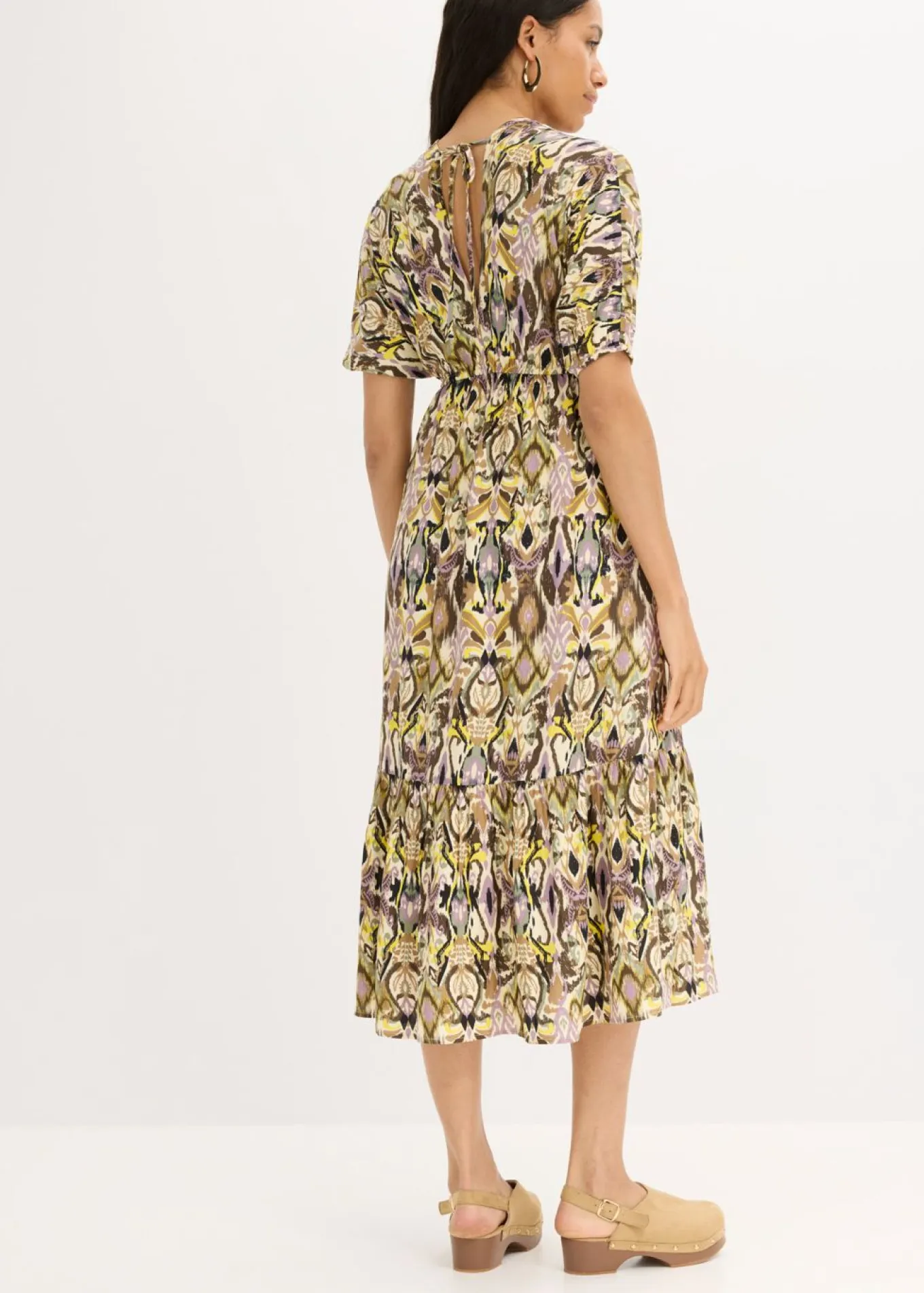 Vestido midi de viscosa fluida