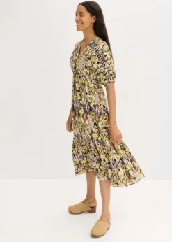 Vestido midi de viscosa fluida