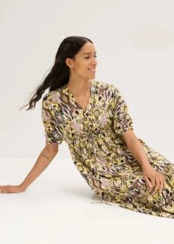 Vestido midi de viscosa fluida