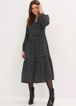 Vestido midi de viscosa fluida