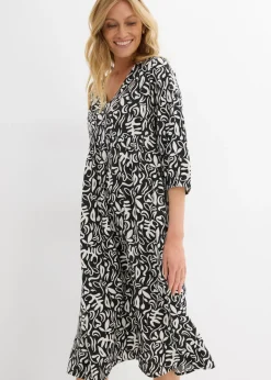 Vestido midi de viscosa fluida