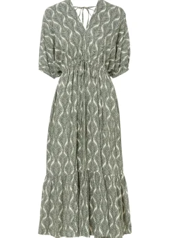 Vestido midi de viscosa fluida