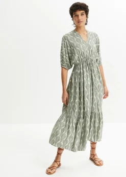 Vestido midi de viscosa fluida