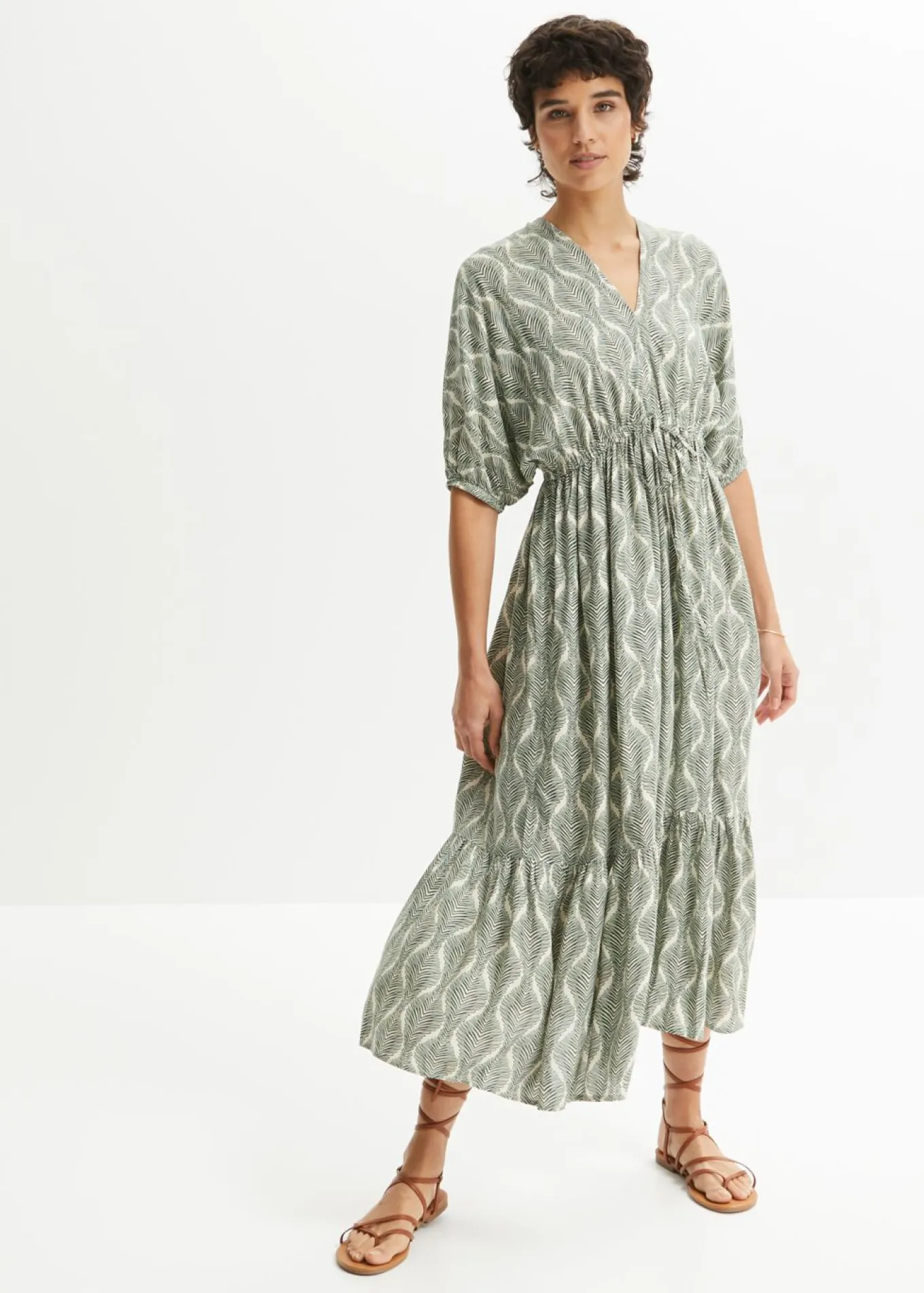 Vestido midi de viscosa fluida