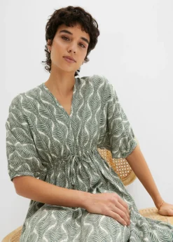 Vestido midi de viscosa fluida