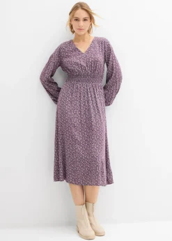 Vestido midi de viscosa fluida