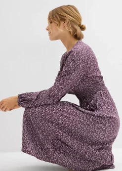 Vestido midi de viscosa fluida
