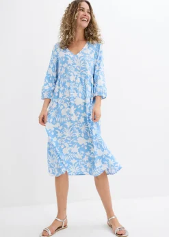 Vestido midi de viscosa fluida