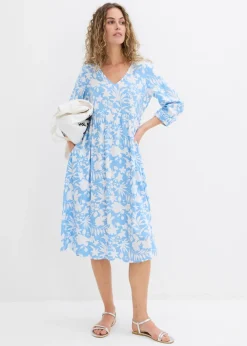 Vestido midi de viscosa fluida