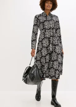 Vestido midi de viscosa fluida